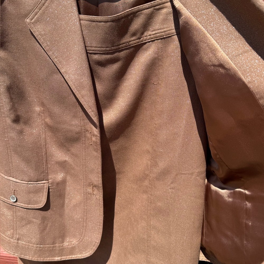 Terry Lewis Classic Luxuries Brown Sparkle Skirt Suit Set - Picture 8 of 9